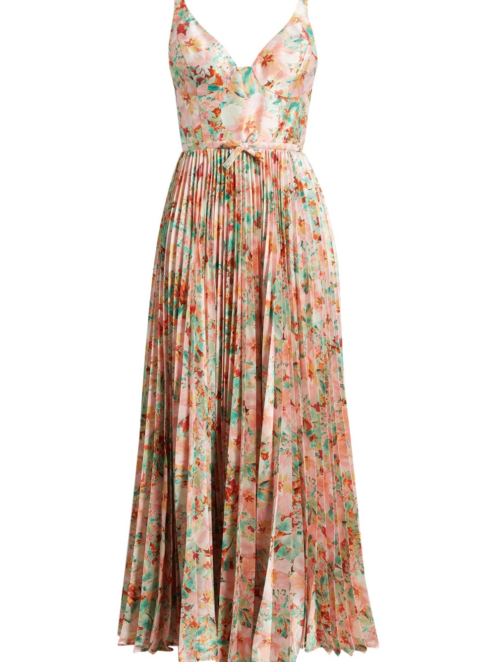Kylan Floral Pleated Sweetheart Neck Cocktail Dress